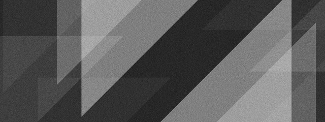 Obraz premium Abstract grainy noise background featuring monochrome overlapping geometric shapes diagonal stripes and vintage film grain texture for modern art designs