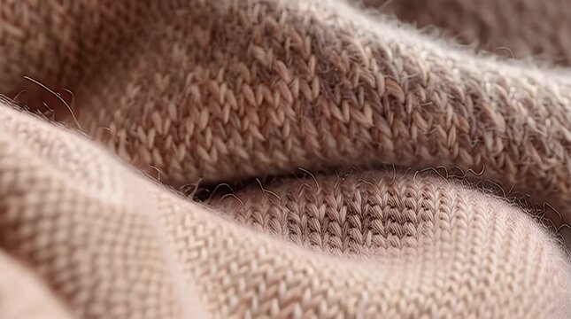 Closeup of Cozy Knit Fabric in Warm Neutral Tones