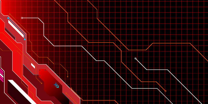 Top matrix red background technology illustration