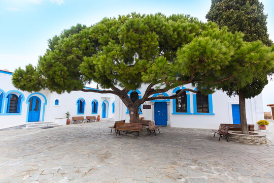 Greek traditional white and blue windows