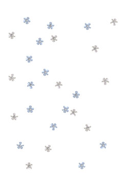Mini flower sequins with a subtle metallic shimmer. Elegant embellishments for mixed media, paper craft, collages, greeting cards and festive creative designs.