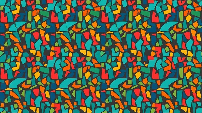 Colorful terrazzo mosaic pattern with vibrant geometric fragments