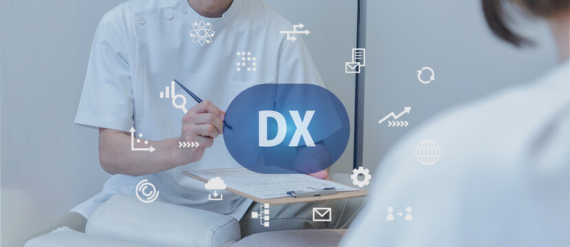 医療DXと電子カルテの活用　問診とデータ管理のイメージ