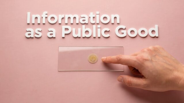 Conceptual photograph illustrating the principle of information as a public good through science and research accessibility
