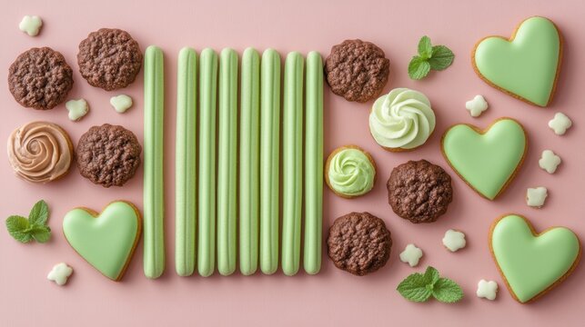 New Pepero day with Dubai Chocolate Biscuit Sticks set,Pocky straw stick set,Couple Lovely day,Pepero Day Love Event,romantic event banner illustration,November 11th concept,valentine day.