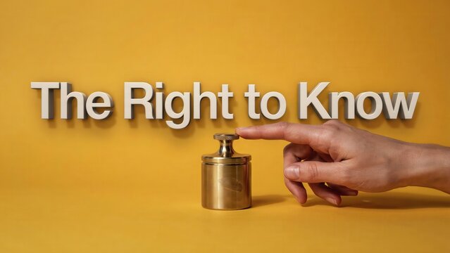 A Conceptual Representation of Public Transparency and Informed Decision Making Featuring a Human Finger Gently Touching a Weight