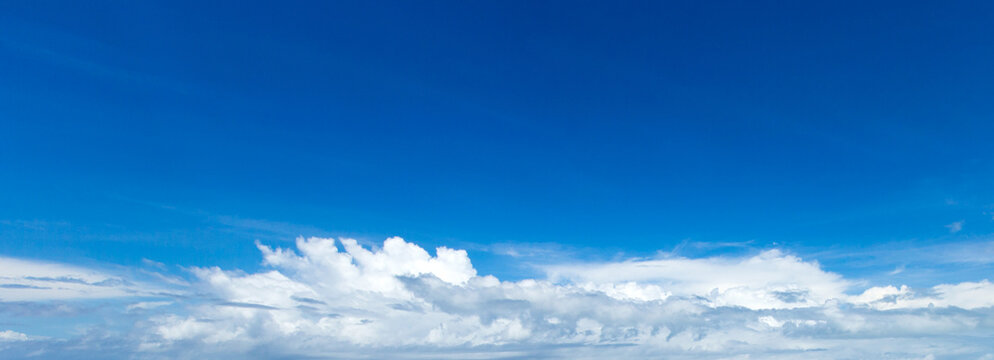 blue sky background with tiny clouds. panorama