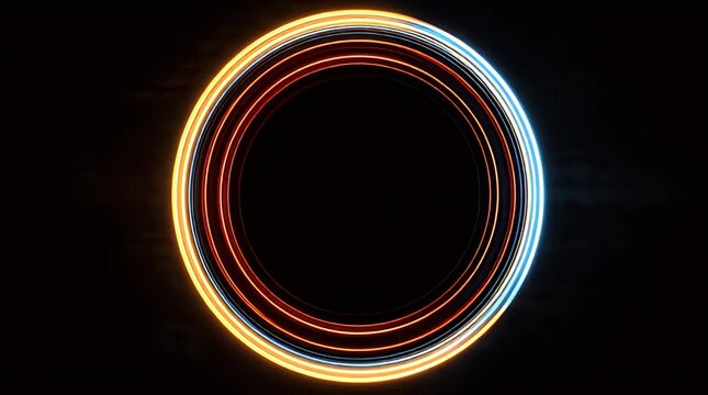 Colorful Light Rings Creating a Futuristic Visual Effect