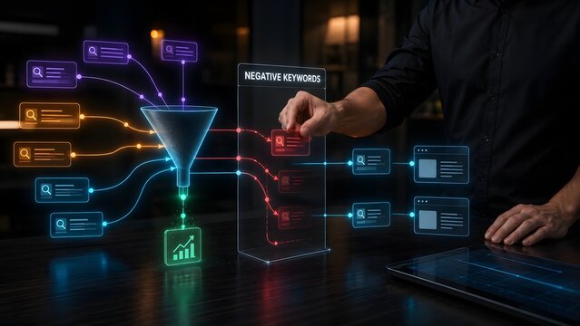 Negative keyword filtering for ppc campaigns data analysis and optimization