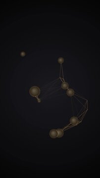 Geometric Network Nodes Exploring in Dark Space with Connecting Lines and Orbs