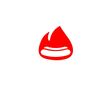 Minimalist red flame icon combined with a hot dog shape. A bold, high-impact logotype designed for modern fast-casual eateries, street food franchises, snack points, and specialty grilling brands.