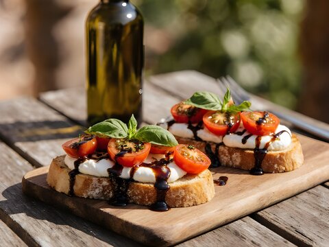 La bruschetta, appetitoso amtiposto, aperitivo o merenda tipica italiana