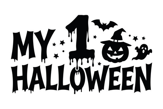 My first halloween celebration graphic with spooky elements