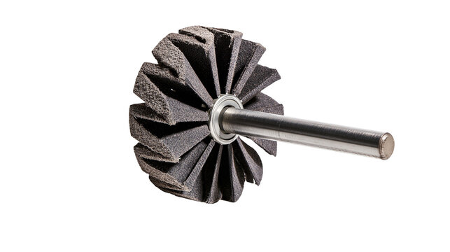 Sanding flap wheel with metal shaft for grinding and polishing