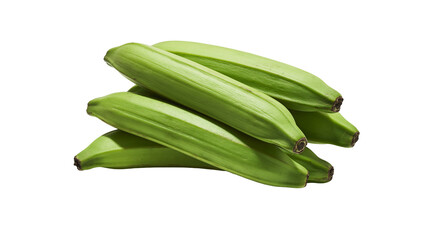 Green unripe plantains stacked pile © Elvin