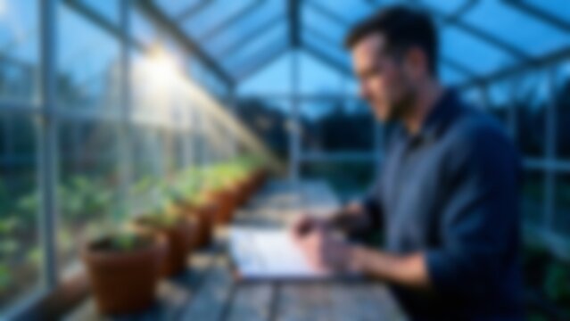 Blurred defocused fintech trust finance background with soft bokeh and copy space for text