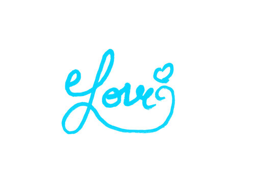 Handwritten love script with a small heart doodle handwritten romantic affection lettering calligraphy typography valentine isolated background celebration kindness devotion creative