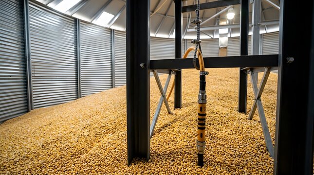 precision grain storage temperature monitoring cable ensuring safe harvest preservation and smart agricultural inventory management