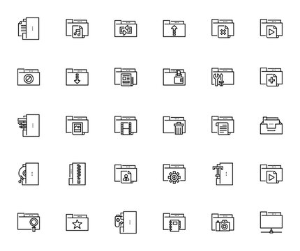 Speech bubbles icon set. Minimalist linear icons pack. Vector illustration. Featuring chat, message, talk, dialogue, communication, comment, thought, conversation and more. Editable vector stroke.