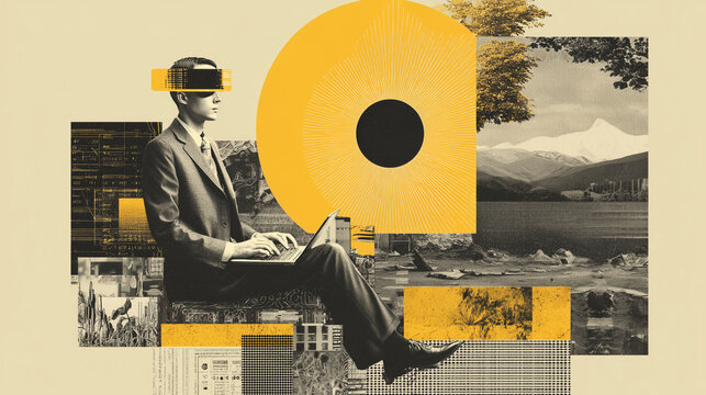 Human and technology interaction in AI-driven digital world art collage