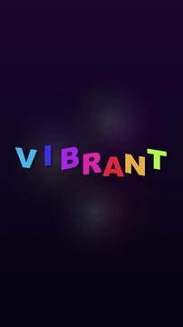 Vibrant Abstract Colors Moving In Colorful Letters In Dark Background