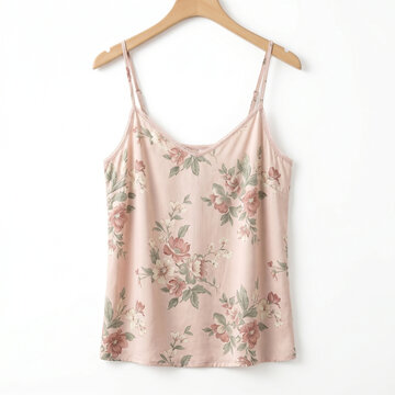 Floral pajama cami isolated on white background  