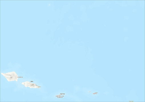 Detailed Geographical Map of American Samoa with Legend