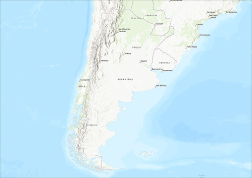 Detailed Geographical Map of Argentina with Legend