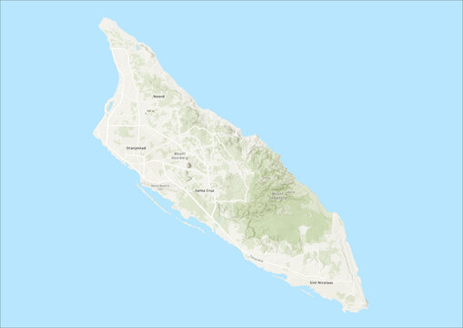 Detailed Geographical Map of Aruba with Legend