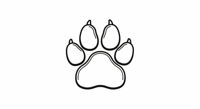 Animal paw print outline with sharp claws icon