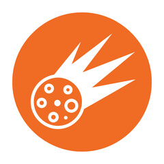 Meteorite Impact Orange Circle Icon Illustration © Sobita's Art