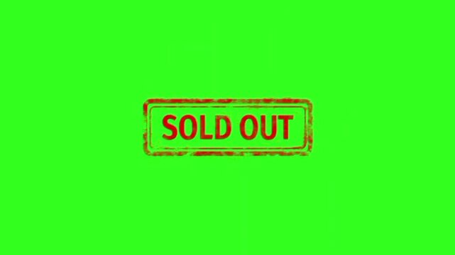 Sold out stamp vintage rubber label indicating unavailable merchandise inventory instantly