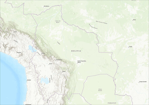 Detailed Geographical Map of Bolivia with Legend