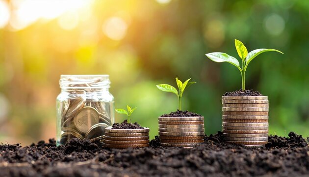 compound interest growth illustration concept