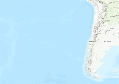 Detailed Geographical Map of Chile with Legend