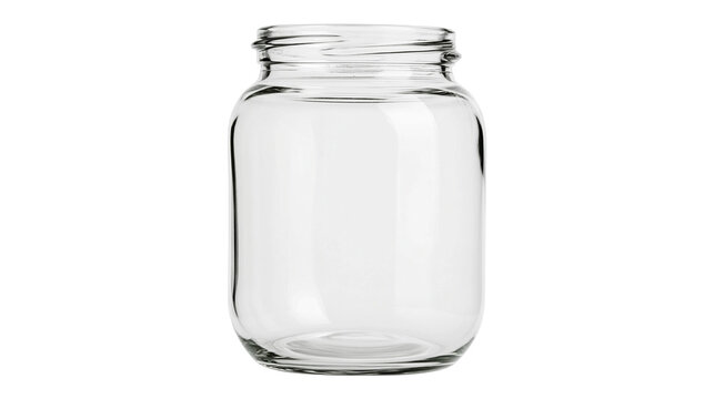 Clear glass mason jar with threaded rim