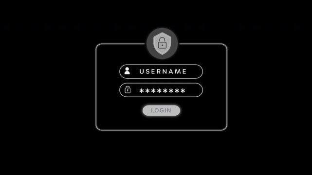 Computer monitor displaying login page with username and password security interface concept