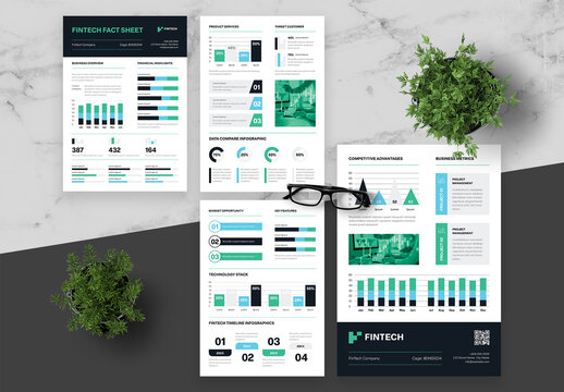 Green And Black Fintech Fact Sheet