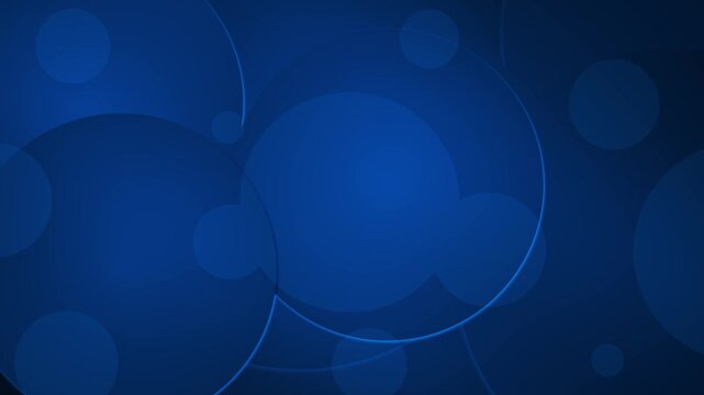Blue abstract circle background layered round shapes, gradient depth, clean modern space, smooth minimal style. corporate videos, app promos, presentation screens, calm visual digital motion overlays.