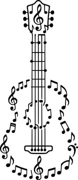 music guitar note vector