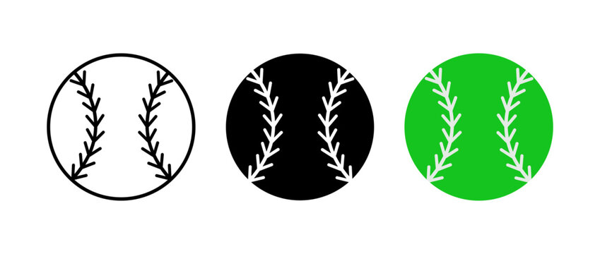 baseball softball sport ball icon set vector illustration