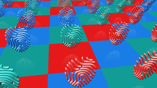 Fingerprint biometric identity multiply symbol pattern 3d illustration
