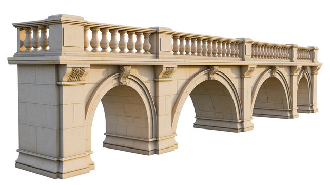 Stone bridge with arches and balustrade