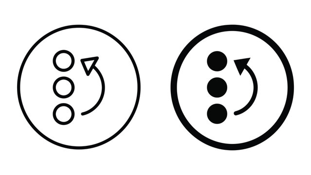 Circular rotation and cycle loading icons with rotation silhouette movement