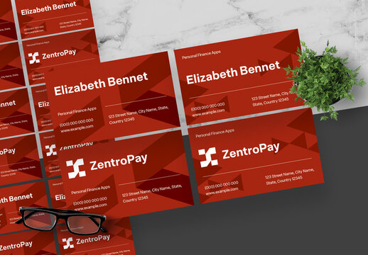 Red And White Business Card