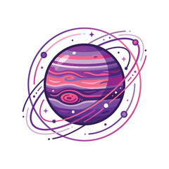 Vibrant Purple Pink Jupiter Planet Illustration. © ya