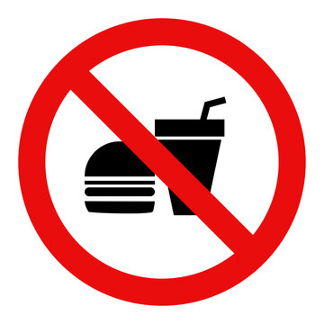 No Eating and Drinking Prohibited Sign