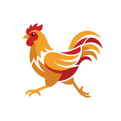 Vibrant Rooster Illustration in Motion. © ya