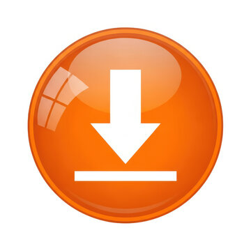 An orange button with a white download arrow icon on it.