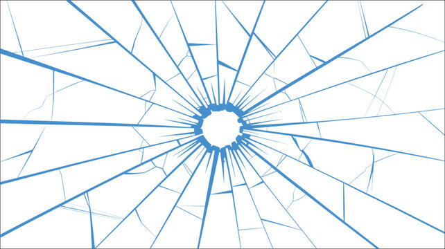 Broken glass vector illustration with hand drawn shattered cracks, realistic fragments, damaged surface effects, and detailed fracture line art elements, vector, designs